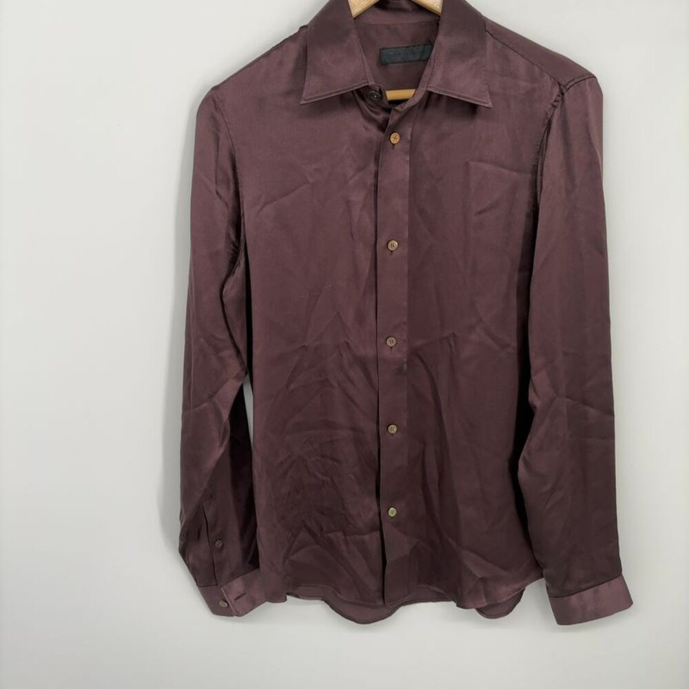 Burberry Silk Shirt in Deep Burgandy